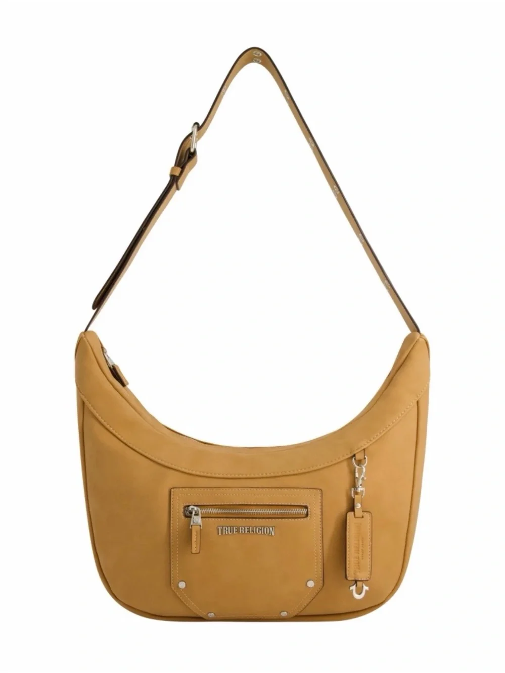 True Religion Suede Tan Hobo Shoulder Bag